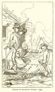 Dood van Generaal Wolfe, 1759 door English School