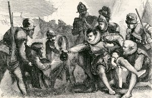 Dood van Sir Philip Sidney bij de Slag om Zutphen, 1865 door English School