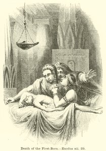 Dood van de eerstgeborene, Exodus, xii, 29 door English School