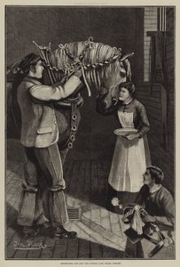 Hem versieren voor de London Cart Horse Parade (gravure) door English School