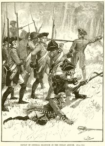 Nederlaag van generaal Braddock in de hinderlaag van de Indianen door English School