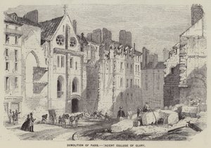 Afbraak van Parijs, Oud college van Cluny (gravure) door English School