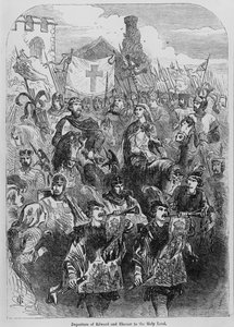 Vertrek van Edward I (1239-1307) en Eleanor van Castilië (1246-90) naar het Heilige Land door English School