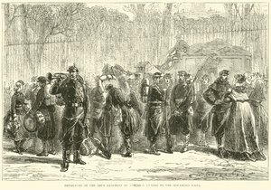 Vertrek van het 10e Regiment Nationale Garde naar de voorposten, oktober 1870