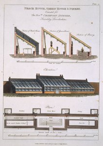 Ontwerp voor Perzikhuis, Kas en Ananashuis, 1806 door English School