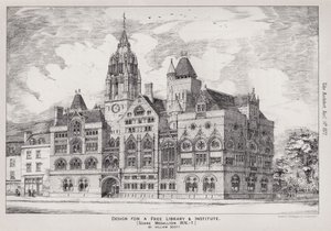 Ontwerp voor een Vrije Bibliotheek en Instituut, Soane Medaillon door English School