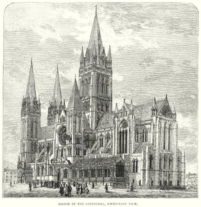 Ontwerp van de kathedraal, zuidoostelijk aanzicht (gravure)