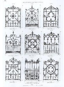 Ontwerpen voor gietijzeren hekken, uit Macfarlanes Castings door English School