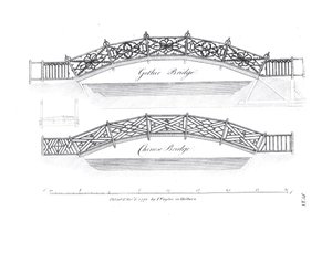 Ontwerpen voor tuinbruggen, gepubliceerd 1773