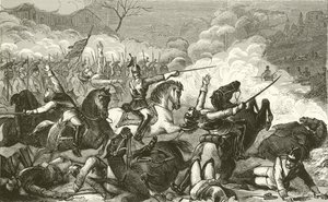 Vernietiging van de cuirassiers van Graaf Bismarck door de Mitrailleuse