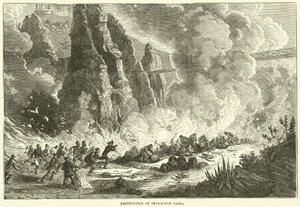 Vernietiging van petroleumvaten, december 1870