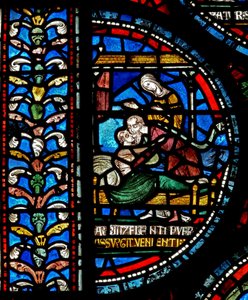 Detail uit het Wonderraam met John Roxborough en Henry Beche door English School