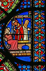 Detail van het Wonderraam met de genezing van de dochters van Godbold van Boxley