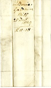 Devonshire MSS AS 3101, folio uit een bundel rekeningen vereffend door Pinder Simpson voor Lord George Cavendish, inclusief de rekening van Alexander Bowie door English School