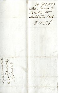 Devonshire MSS AS 3101, folio uit een bundel rekeningen vereffend door Pinder Simpson voor Lord George Cavendish, inclusief de rekening van Alexander Bowie door English School