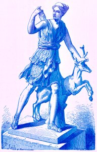 Diana met de hinde, illustratie uit Geschiedenis van Rome door Victor Duruy, gepubliceerd 1884