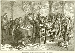 Eetkamer van de Franse kolonisten in Port Royal door English School