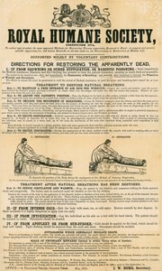 Instructies voor het herstellen van schijnbaar doden; uitgegeven door de Royal Humane Society, mei 1872 door English School