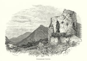 Kasteel van Dolbadarn (gravure) door English School