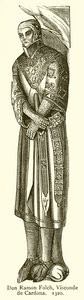 Don Ramon Folch, Burggraaf van Cardona. 1320 door English School