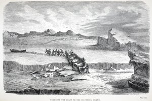 De boten naar het Illuidlek-eiland slepen, Londen 1886 door English School
