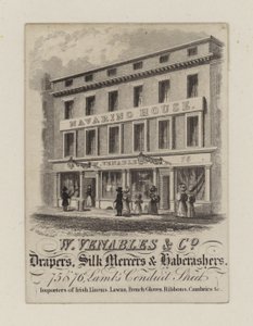 Lakenhandelaren, W Venables & Co, handelskaart door English School