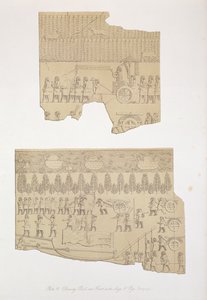 Tekening van een stier, en bos met herten en varkens, Koujunjik, plaat 12 uit Nineveh en zijn overblijfselen door Austen Henry Layard (1817-94) gepubliceerd 1849 door English School