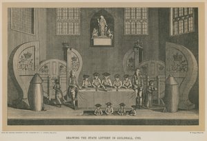 Trekking van de staatsloterij in Guildhall, 1763