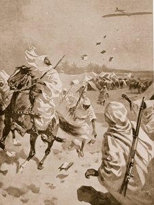 Pamfletten laten vallen op de Arabieren tijdens de Italiaans-Turkse Oorlog, 1911-12