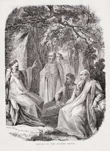 Druïden in het Heilige Woud, uit De Geschiedenis van Frankrijk, door Emile de Bonnechose, uitgegeven door Ward, Lock en Co, Londen door English School