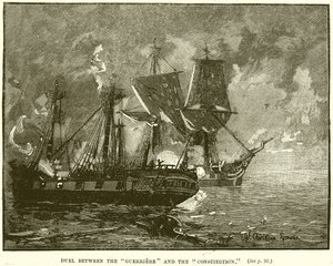 Duel tussen de Guerriere en de Constitution door English School