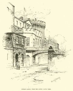 Dublin Kasteel, vanaf de Lage Kasteelplaats door English School
