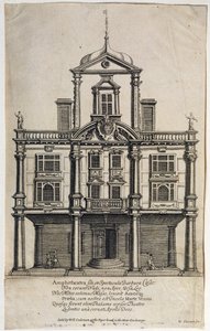 Dukes Theatre, Dorset Gardens, gegraveerd door W. Sherwin (c.1645-1711) 1673 door English School