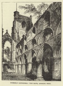 Dunkeld-kathedraal, het schip, kijkend naar het westen door English School
