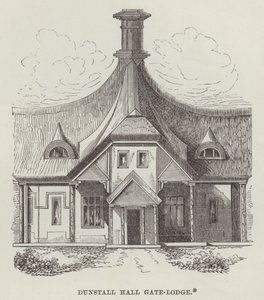 Dunstall Hall Poort-Lodge (gravure) door English School