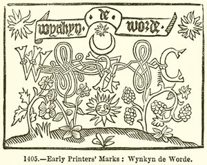 Vroege drukkersmerken: Wynkyn de Worde door English School