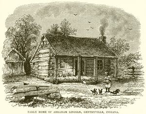 Vroegere huis van Abraham Lincoln, Gentryville, Indiana door English School