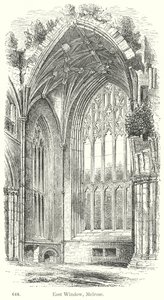 East Window, Melrose (gravure) door English School