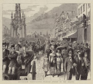 Edinburgh geïllustreerd, Princes Street in het seizoen door English School