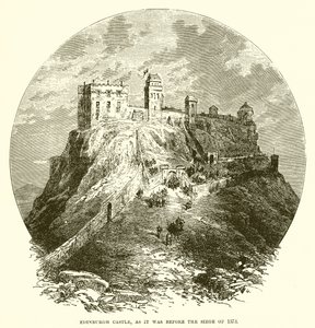 Kasteel van Edinburgh, zoals het was voor de belegering van 1573 door English School