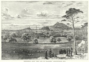 Edinburgh, vanaf "Rest and Be Thankful" Corstorphine Hill (gravure)