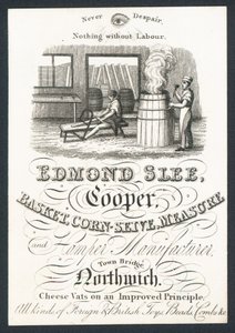 Edmond Slee, kuiper, mandenmaker, korfmaker, maat- en mandenfabrikant door English School