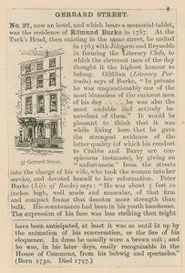 Edmund Burke en 37 Gerrard Street