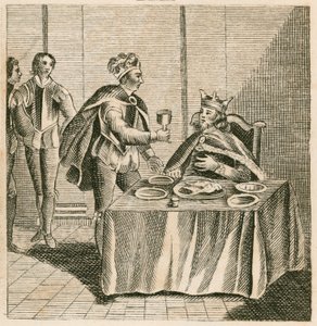 Edward, de Zwarte Prins, bedient zijn gevangene, koning Jan II van Frankrijk