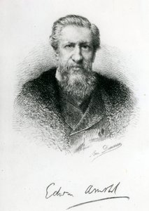 Edwin Arnold (1832-1904) (gravure) door English School