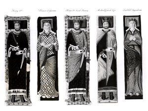 Beeltenissen van Hendrik II (1133-89) Eleonora van Aquitanië (ca. 1122-1204) Richard Leeuwenhart (1157-99) en Isabel d