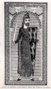 Beeld van Geoffrey Plantagenet van zijn graf in Le Mans door English School
