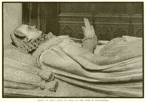 Beeld van Mary, Koningin van Schotland, op haar Graf in Westminster door English School