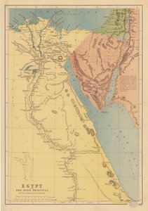 Egypte met het Sinaï-schiereiland en de reizen van de Israëlieten door English School