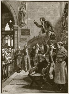 Verkiezingsbijeenkomst in Ierland, 1825, illustratie uit Cassells Geïllustreerde Geschiedenis van Engeland